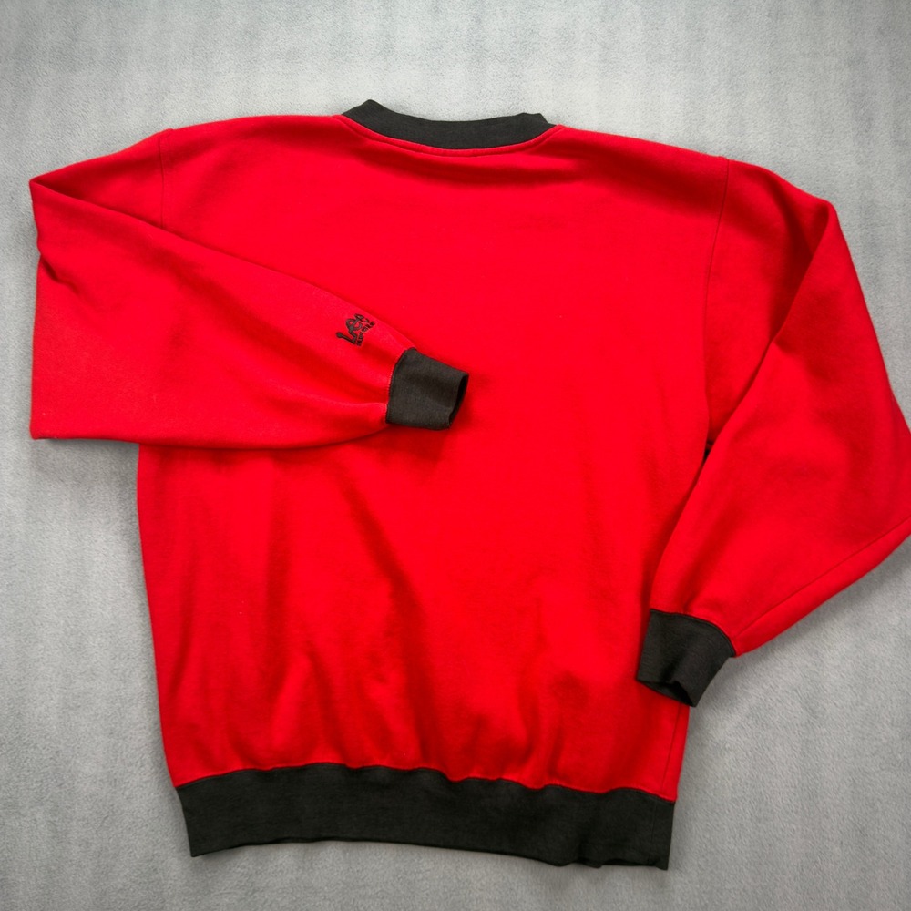 Vintage Lee Sport Georgia Bulldogs Sweatshirt Red Black Embroidered Medium - Picture 5 of 6